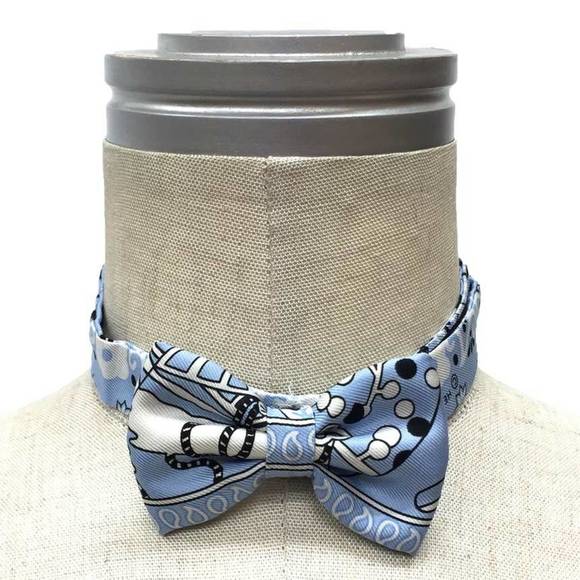 HERMES NOEUD PAPILLON Bow tie Choker Bracelet FLEURS ET PAPILLONS DE TISSU Fl...